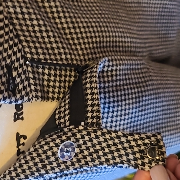 Eddie Bauer Black/White Houndstooth Wool Trousers/Pants sz 10 - Picture 8 of 10